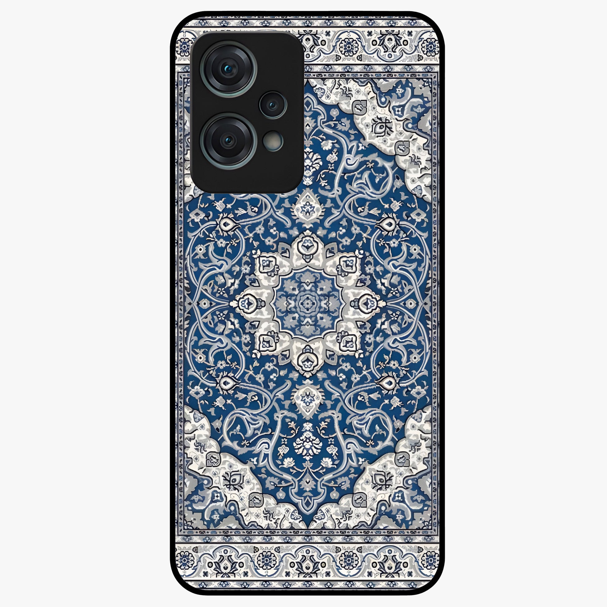 Blue Palace Dream Glass Case for 1+Nord Ce 2 Lite royal front view featuring palace inspired artwork in deep blue tones