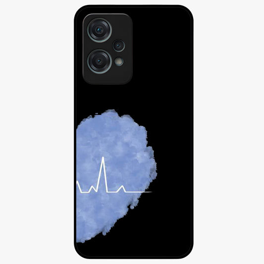 Blue Pulse Bond Glass Case for 1+Nord Ce 2 Lite bold front view featuring dynamic blue abstract pulse artwork