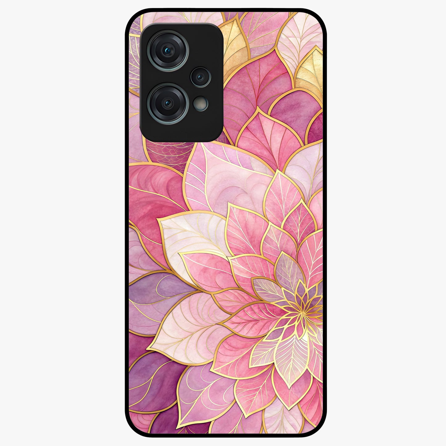 Blushing Love Moment Glass Case for 1+Nord Ce 2 Lite romantic front view featuring soft blush love themed artwork