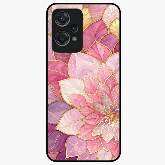 Blushing Love Moment Glass Case for 1+Nord Ce 2 Lite romantic front view featuring soft blush love themed artwork