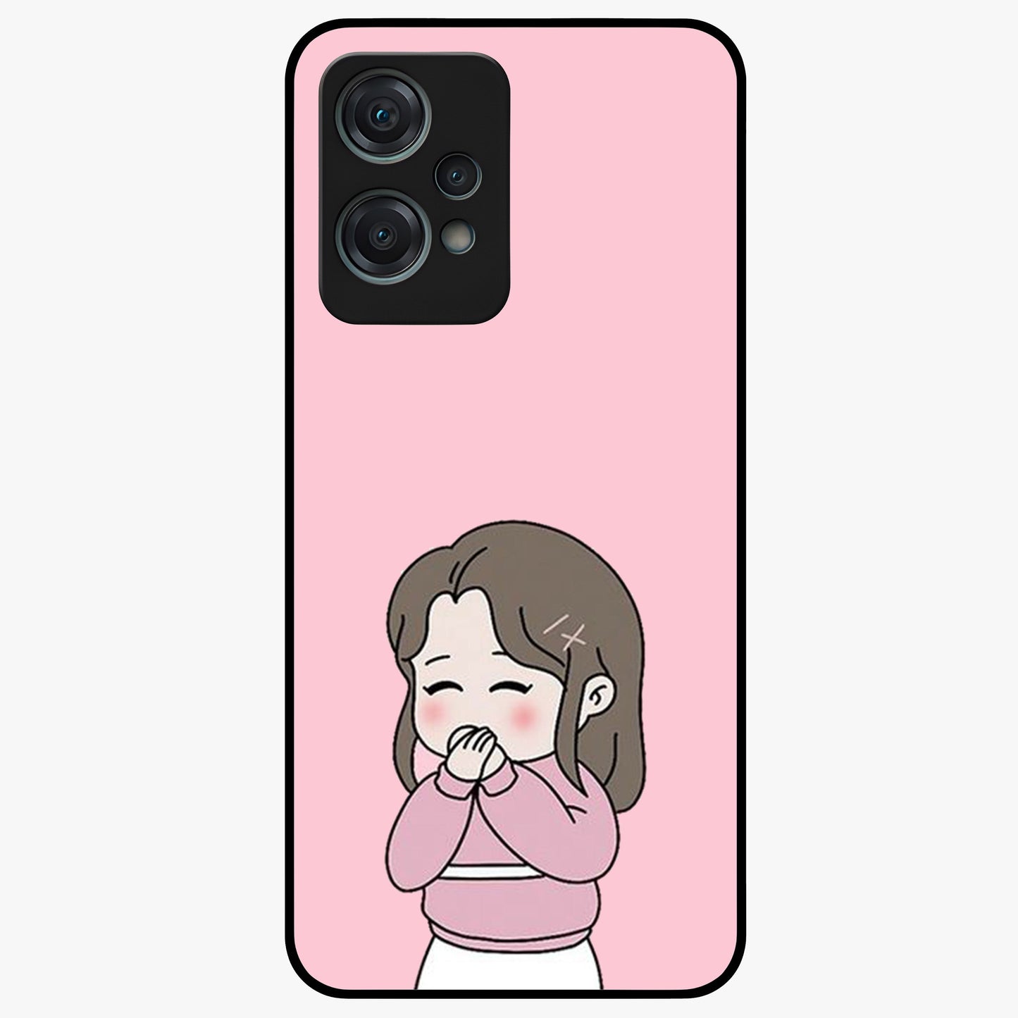Blush Mosaic Bloom Glass Case for 1+Nord Ce 2 Lite artistic front view featuring mosaic style floral artwork