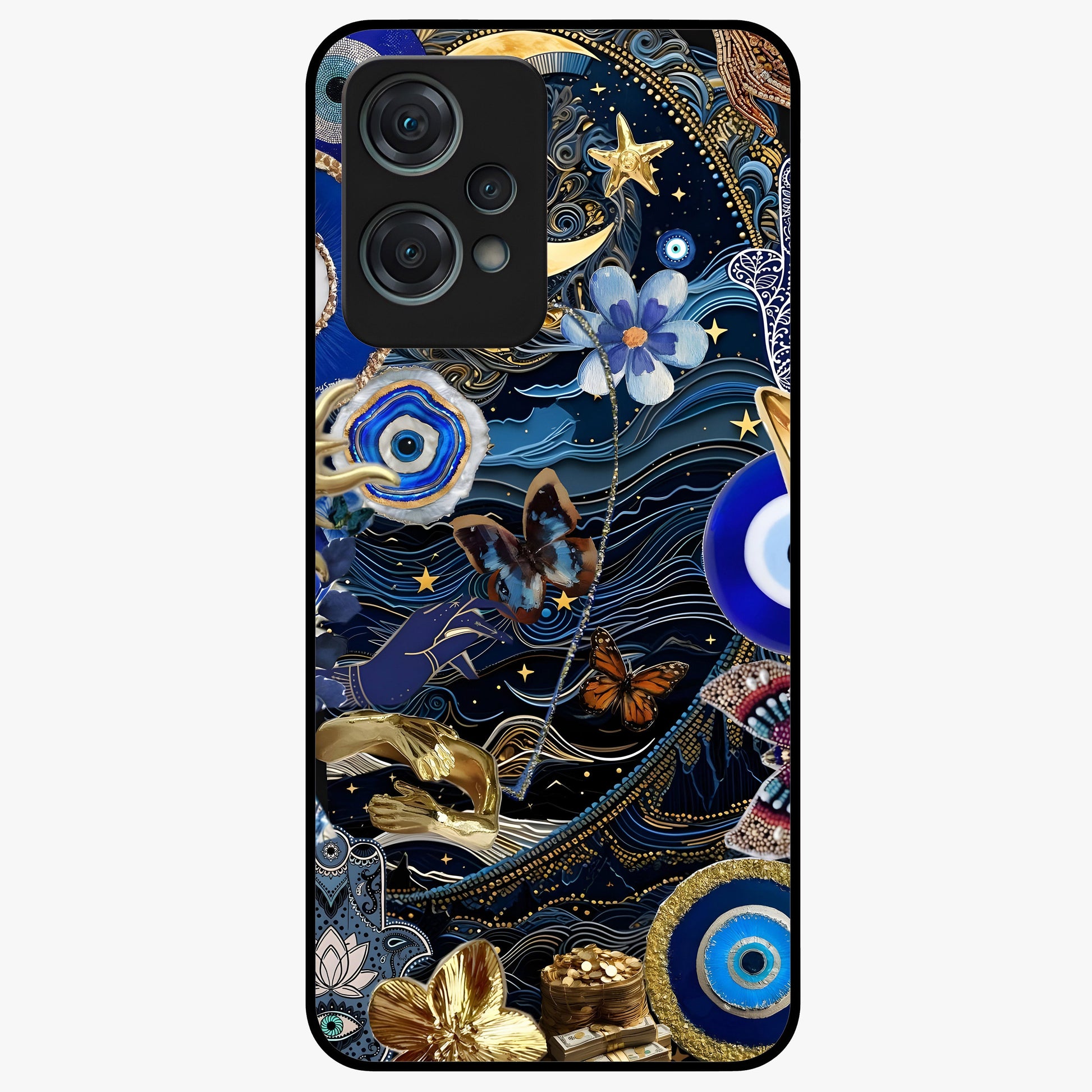 Celestial Blessing Shield Glass Case for 1+Nord Ce 2 Lite spiritual front view featuring protective celestial symbol artwork