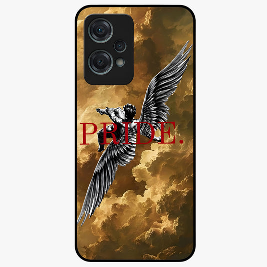Celestial Fallen Pride Glass Case for 1+Nord Ce 2 Lite bold front view featuring dramatic cosmic artwork with dark celestial tones
