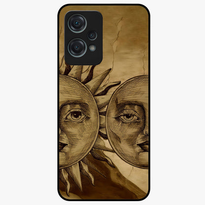 Celestial Relic Glow Glass Case for 1+Nord Ce 2 Lite mystical front view featuring ancient relic inspired cosmic artwork
