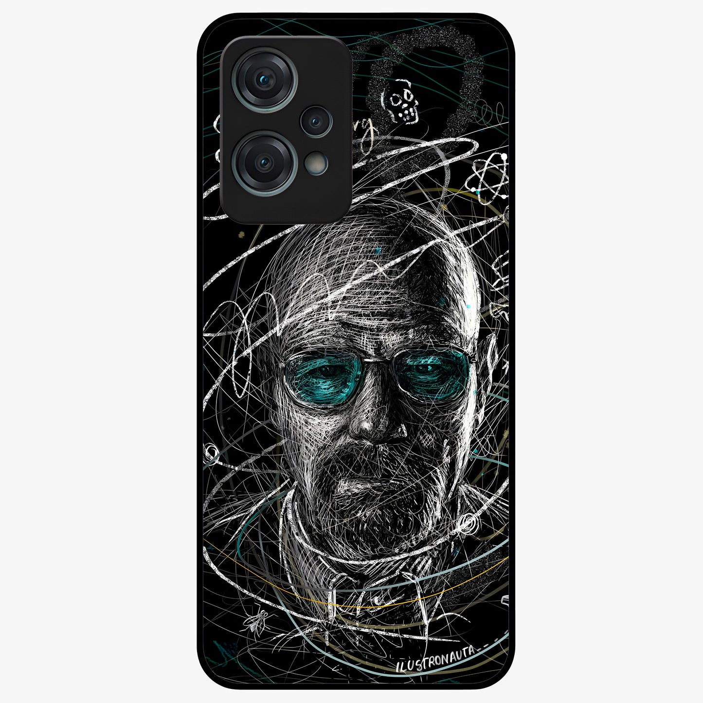 Chaotic Mind Genius Glass Case for 1+Nord Ce 2 Lite bold front view featuring expressive abstract typography artwork