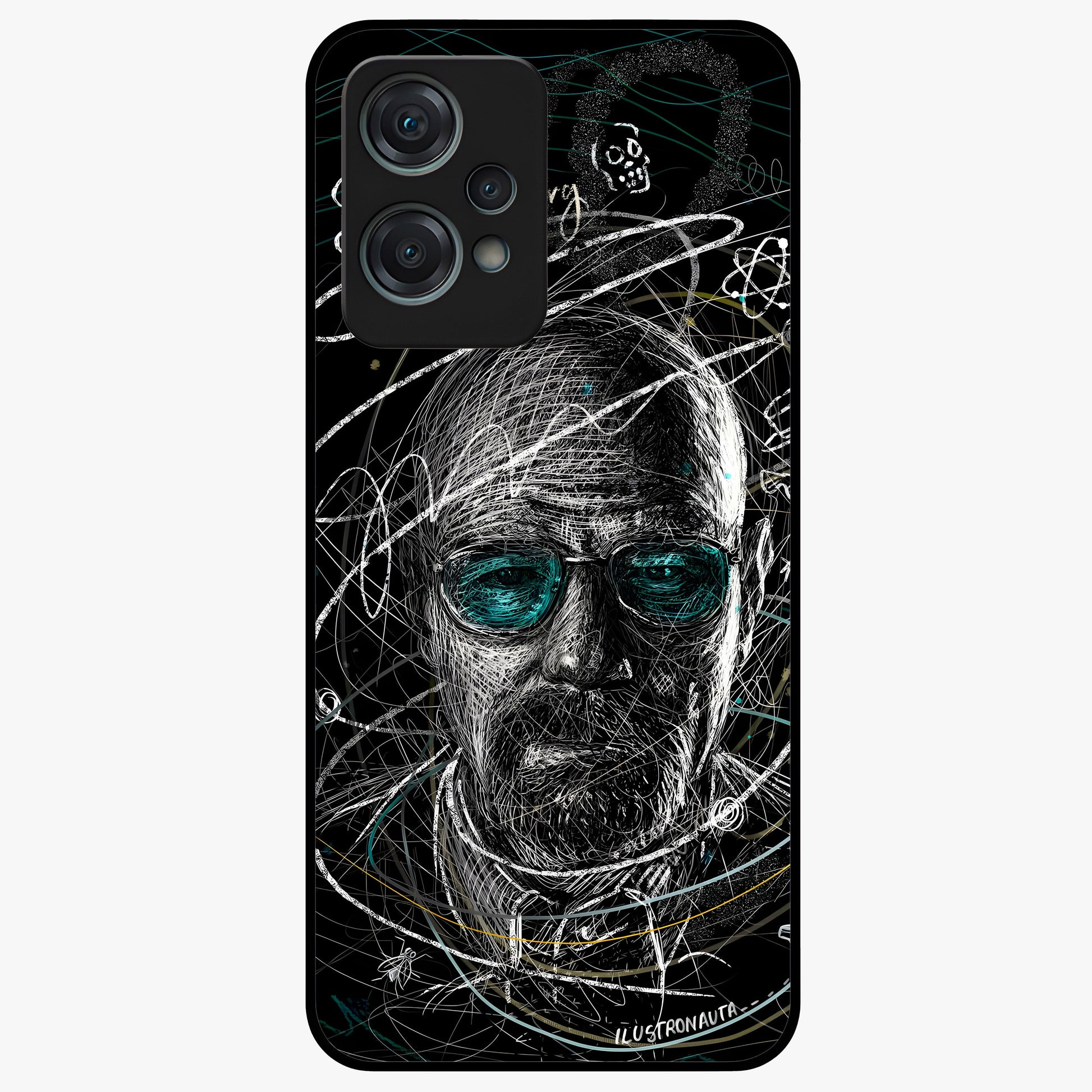 Chaotic Mind Genius Glass Case for 1+Nord Ce 2 Lite bold front view featuring expressive abstract typography artwork