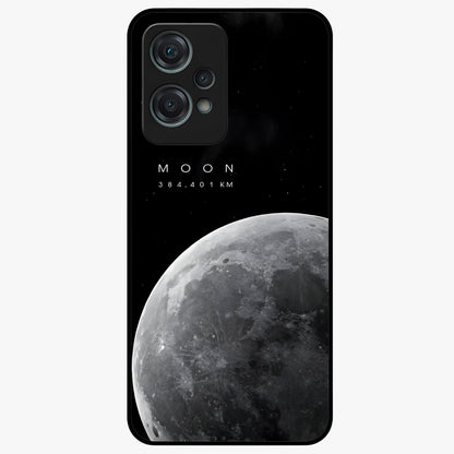 Cosmic Moon Glow Glass Case for 1+Nord Ce 2 Lite serene front view featuring glowing moon artwork with celestial tones