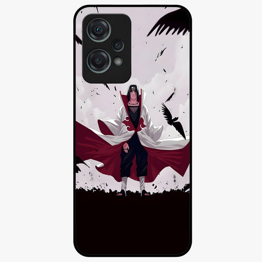 Crimson Crow Ascension Glass Case for 1+Nord Ce 2 Lite powerful front view featuring crow artwork with dark crimson background