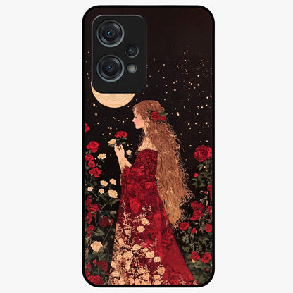 Crimson Dreams Glass Case for 1+Nord Ce 2 Lite elegant front view featuring rich red artistic artwork