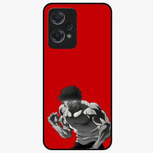 Crimson Power Rush Glass Case for 1+Nord Ce 2 Lite bold front view featuring dynamic red abstract motion artwork