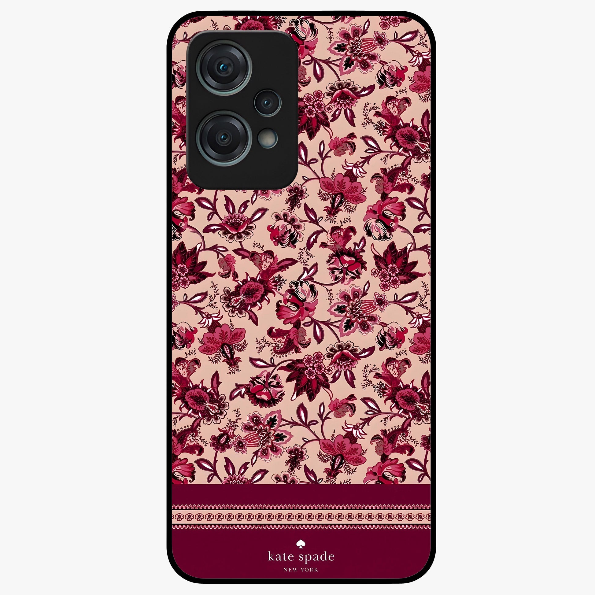 Crimson Rose Charm Glass Case for 1+Nord Ce 2 Lite elegant front view featuring rich red rose artwork