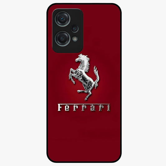 Crimson Stallion Prestige Glass Case for 1+Nord Ce 2 Lite powerful front view featuring majestic stallion artwork in crimson tones