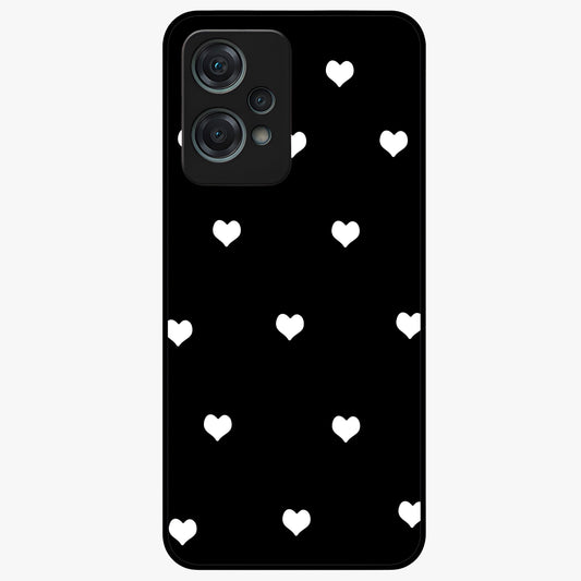 Cute Simple White Hearts Glass Case for 1+Nord Ce 2 Lite powerful front view featuring dark ascension themed artwork