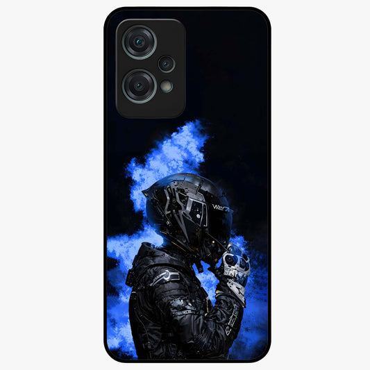 Cyber Sentinel Protocol Glass Case for 1+Nord Ce 2 Lite bold front view featuring futuristic cyberpunk inspired artwork