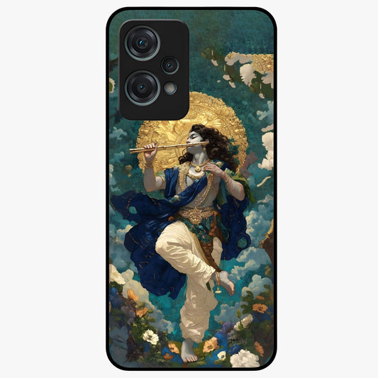 Divine Krishna Art Glass Case for 1+Nord Ce 2 Lite devotional front view featuring detailed Krishna artwork