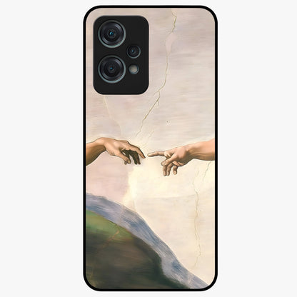 Divine Touch Art Glass Case for 1+Nord Ce 2 Lite artistic front view featuring expressive spiritual inspired artwork