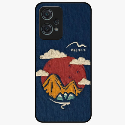 Dream Beyond Mountains Glass Case for 1+Nord Ce 2 Lite scenic front view featuring inspirational mountain landscape artwork