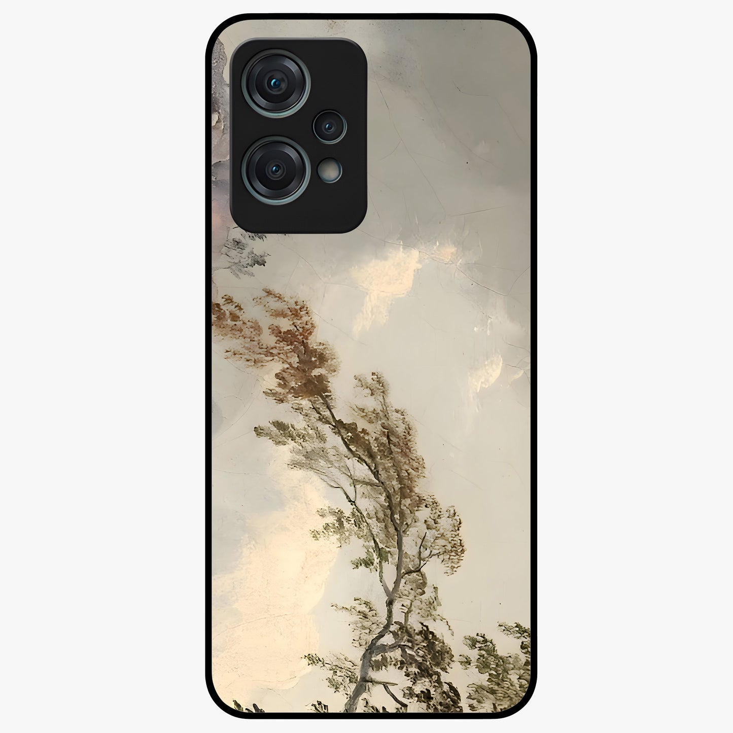 Dreamlike Wind Field Glass Case for 1+Nord Ce 2 Lite serene front view featuring flowing meadow artwork with soft wind inspired tones