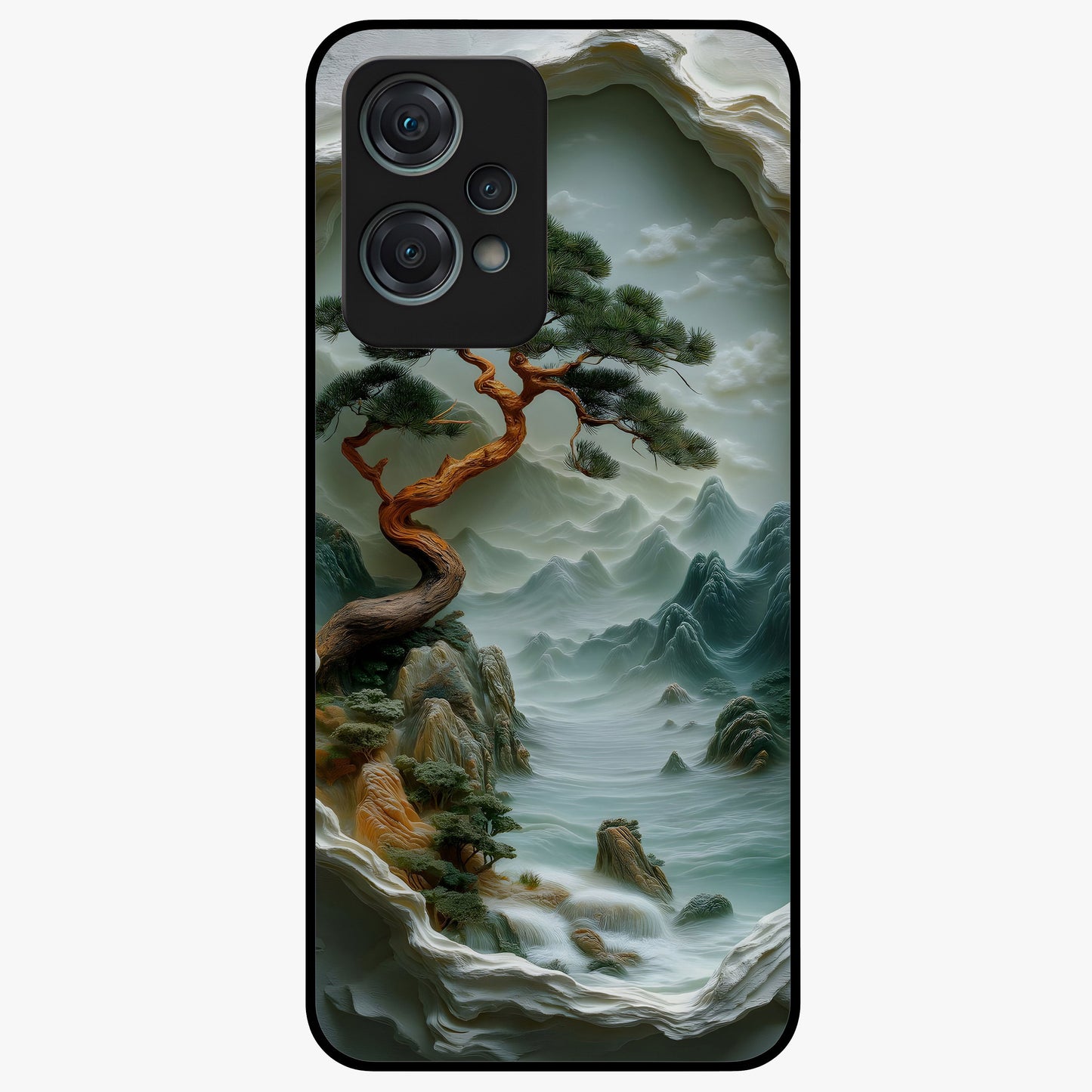 Eternal Nature Spirit Glass Case for 1+Nord Ce 2 Lite serene front view featuring earthy nature inspired artwork