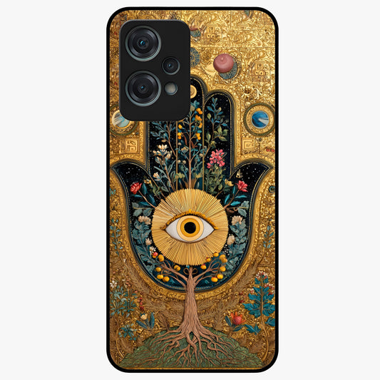 Ethereal Evil Eye Glass Case for 1+Nord Ce 2 Lite mystical front view featuring soft glowing evil eye artwork