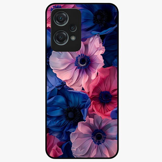 Flower Paper Art Pattern Glass Case for 1+Nord Ce 2 Lite creative front view featuring layered paper style floral artwork