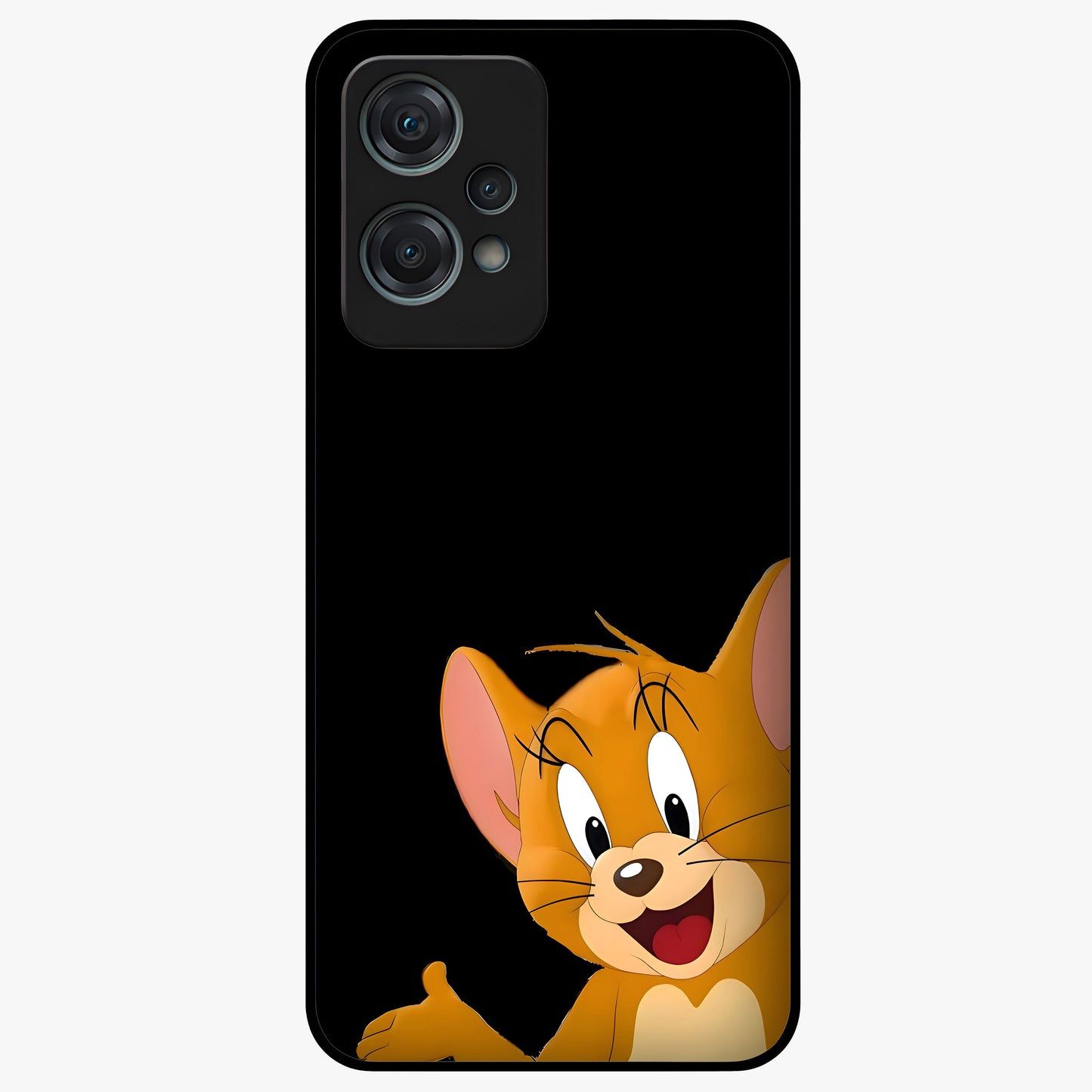 Forever Chasing Love Jerry Glass Case for 1+Nord Ce 2 Lite adorable front view featuring playful cartoon love artwork