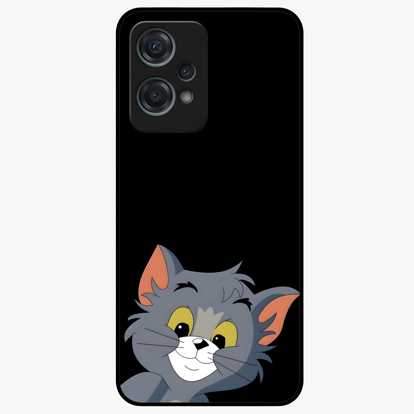 Forever Chasing Love Tom Glass Case for 1+Nord Ce 2 Lite charming front view featuring animated love themed character artwork