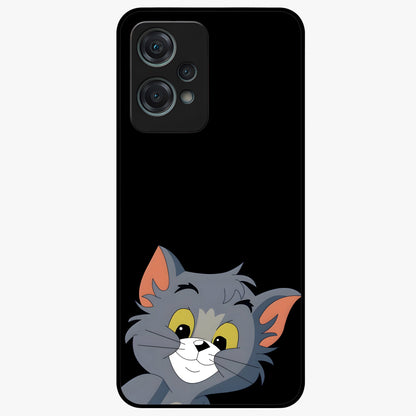 Forever Chasing Love Tom Glass Case for 1+Nord Ce 2 Lite charming front view featuring animated love themed character artwork