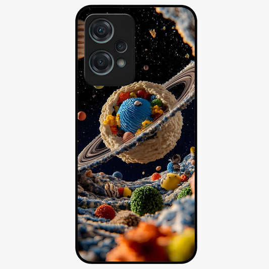 Galactic Dessert Dream Printed Glass Case for 1+Nord Ce 2 Lite playful front view featuring dessert themed artwork with cosmic twist