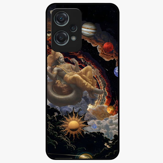 Galactic Divine God Glass Case for 1+Nord Ce 2 Lite powerful front view featuring divine artwork blended with cosmic background