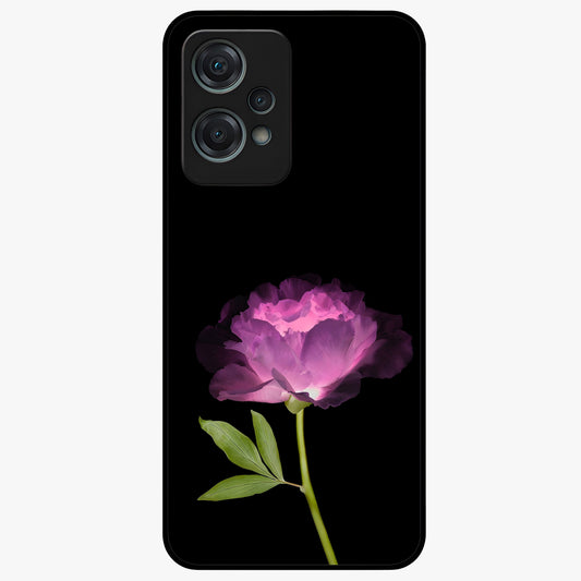 Glow Petal Bloom Glass Case for 1+Nord Ce 2 Lite radiant front view featuring luminous floral artwork