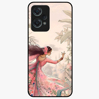 Graceful Garden Rhythm Glass Case for 1+Nord Ce 2 Lite elegant front view featuring flowing floral garden artwork