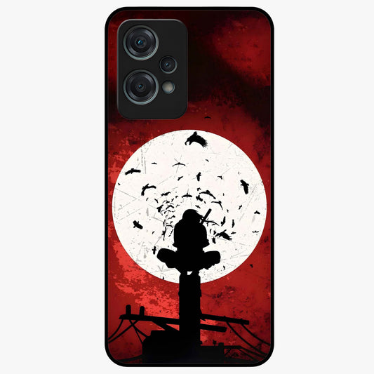 Itachi Limited Edition Naruto Anime Case Glass Case for 1+Nord Ce 2 Lite bold front view featuring intense anime character artwork