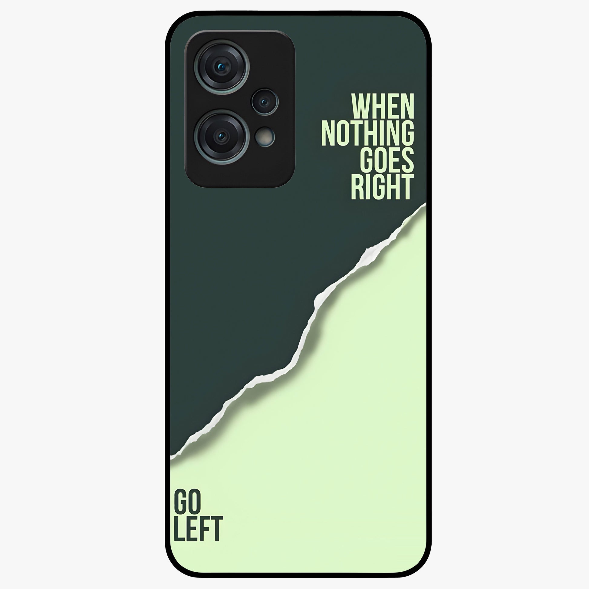 Let Go Quote Glass Case for 1+Nord Ce 2 Lite minimalist front view featuring motivational typography artwork