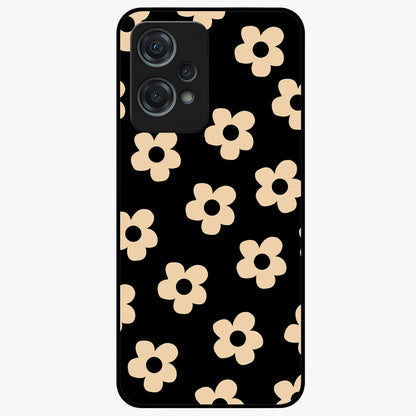 Little Daisy Flower Retro Pattern Glass Case for 1+Nord Ce 2 Lite cheerful front view featuring retro daisy floral pattern artwork