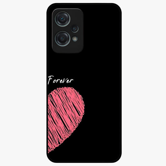 Love Forever Together Right Glass Case for 1+Nord Ce 2 Lite romantic front view featuring complementary couple artwork