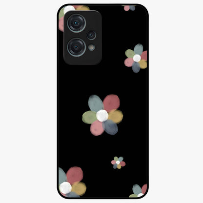 Minimal Floral Charm Glass Case for 1+Nord Ce 2 Lite clean front view featuring simple floral artwork with elegant detailing