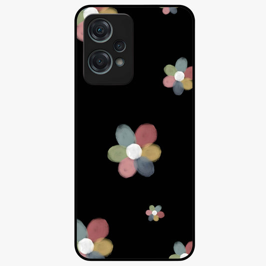 Minimal Floral Charm Glass Case for 1+Nord Ce 2 Lite clean front view featuring simple floral artwork with elegant detailing