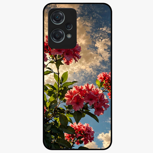 Moonlit Blossom Charm Glass Case for 1+Nord Ce 2 Lite elegant front view featuring floral artwork under soft moonlight tones