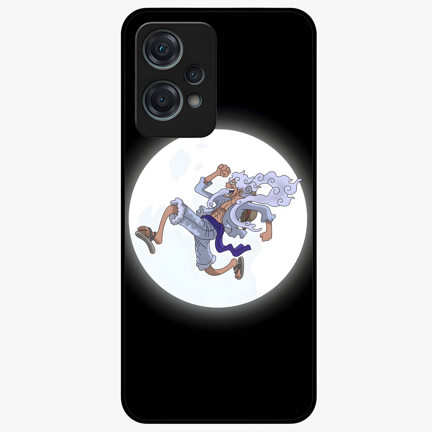 Moonlit Freedom Dance Glass Case for 1+Nord Ce 2 Lite artistic front view featuring expressive silhouette artwork under moonlight