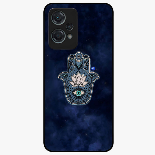 Mystic Calm Shield Glass Case for 1+Nord Ce 2 Lite serene front view featuring symbolic shield artwork in calming tones