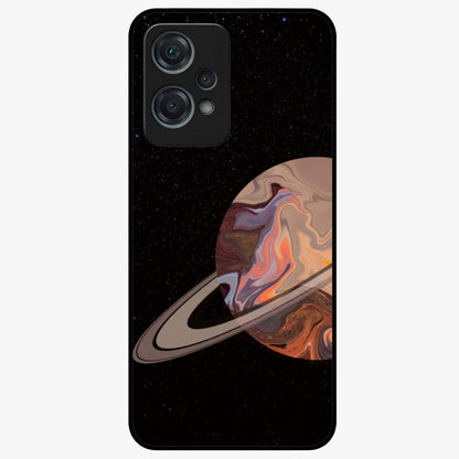 Mystic Saturn Aesthetic Glass Case for 1+Nord Ce 2 Lite celestial front view featuring Saturn inspired cosmic artwork