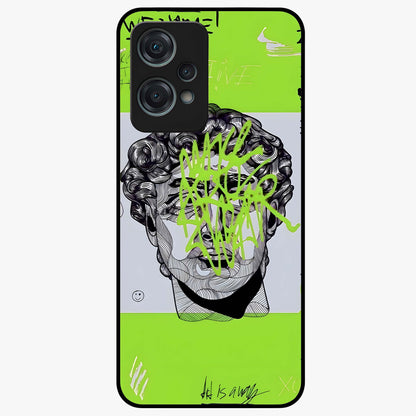 Neo Graffiti Rebellion Glass Case for 1+Nord Ce 2 Lite edgy front view featuring bold graffiti style artwork