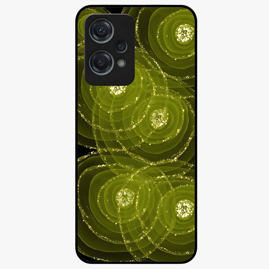 Neon Orbit Bloom Marble Glass Case for 1+Nord Ce 2 Lite artistic front view featuring marble texture with neon orbit accents