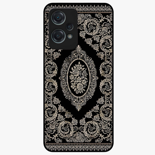 Noir Bloom Elegance Glass Case for 1+Nord Ce 2 Lite elegant front view featuring dark floral artwork in noir tones