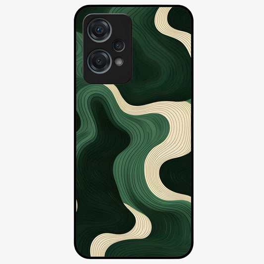 Organic Swirl Design Glass Case for 1+Nord Ce 2 Lite modern front view featuring flowing abstract swirl artwork