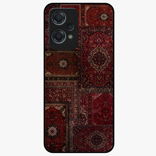 Persian Velvet Tale Glass Case for 1+Nord Ce 2 Lite luxurious front view featuring velvet inspired Persian pattern artwork