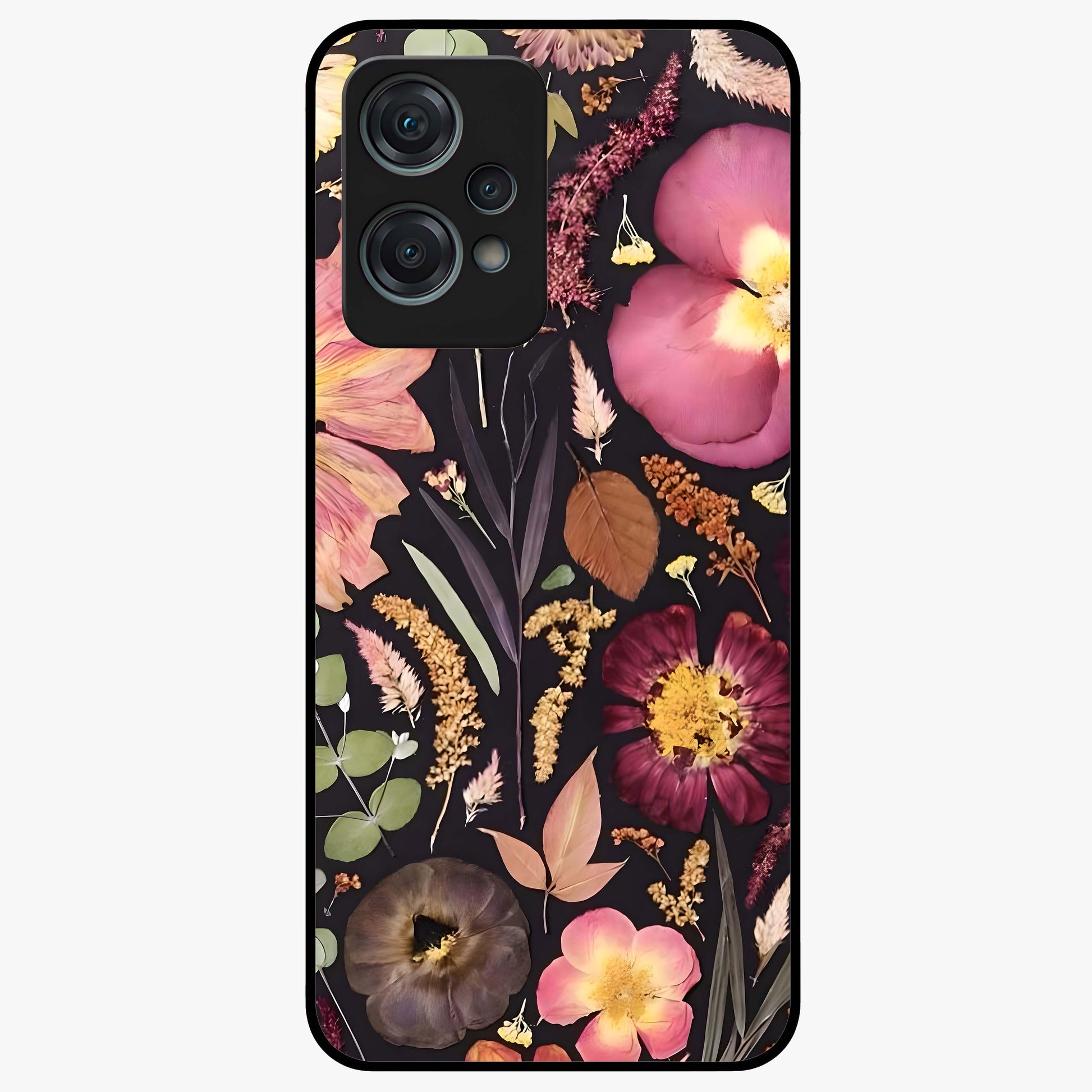 Petal Dream Tapestry Glass Case for 1+Nord Ce 2 Lite elegant front view featuring intricate floral tapestry artwork