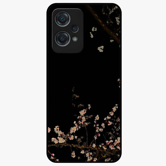 Petal Moon Light With Custom Name Glass Case for 1+Nord Ce 2 Lite graceful front view featuring floral artwork under moonlight with personalized name design