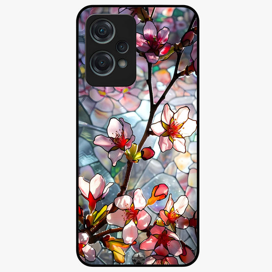 Radiant Bloom Glow Glass Case for 1+Nord Ce 2 Lite vibrant front view featuring glowing floral artwork in warm tones